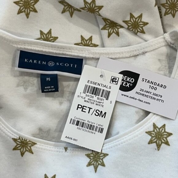 Karen Scott Gold Star Long Sleeved T-Shirt – Size Petite Small – NWT - Picture 6 of 8